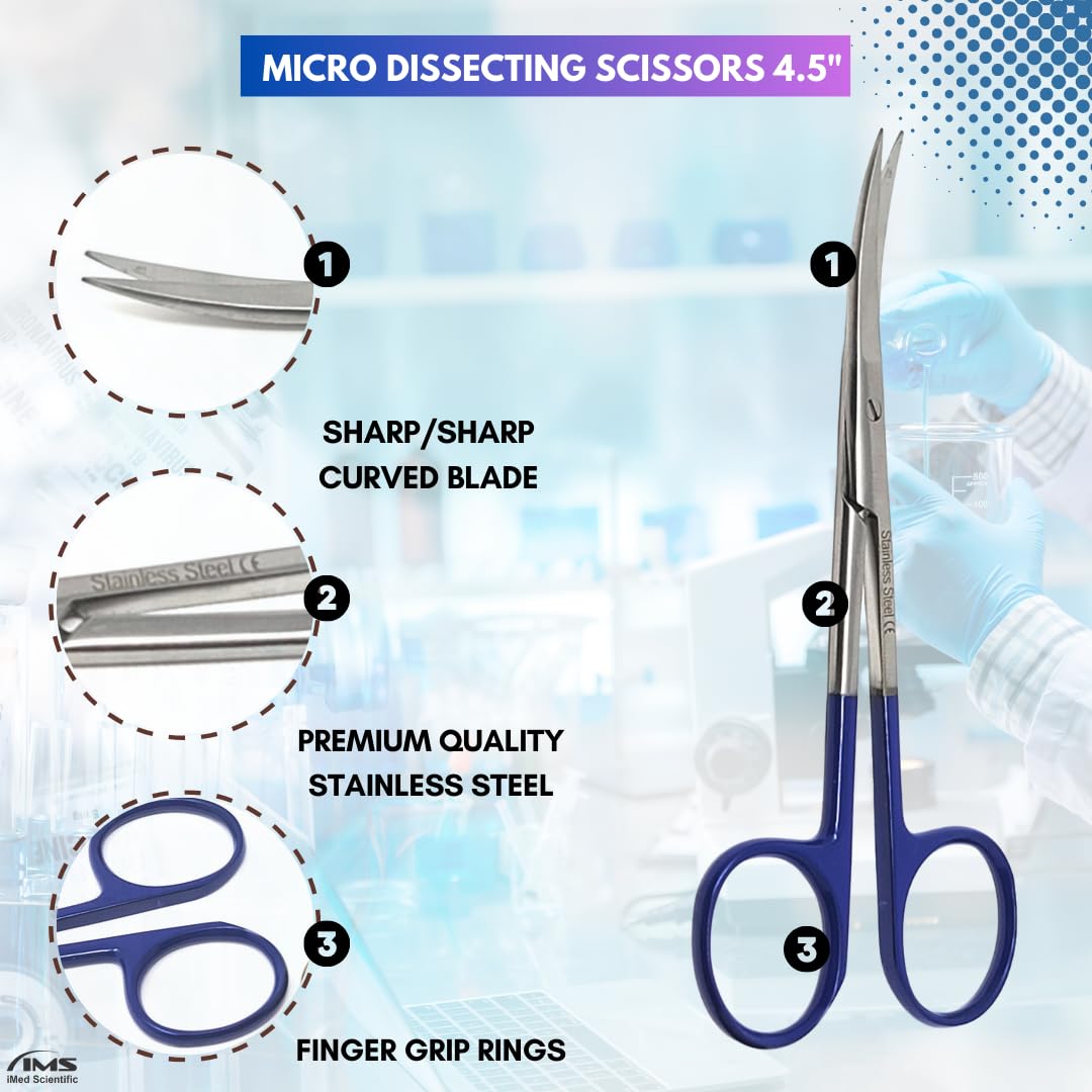 Micro IRIS Dissecting Lab Scissors with Fine Point Blades 4.5