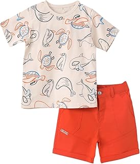 سيكا طقم للاولاد مكون من قطعتين مكون من تيشرت نصف كم وشورت (عبوة من قطعة واحدة)
