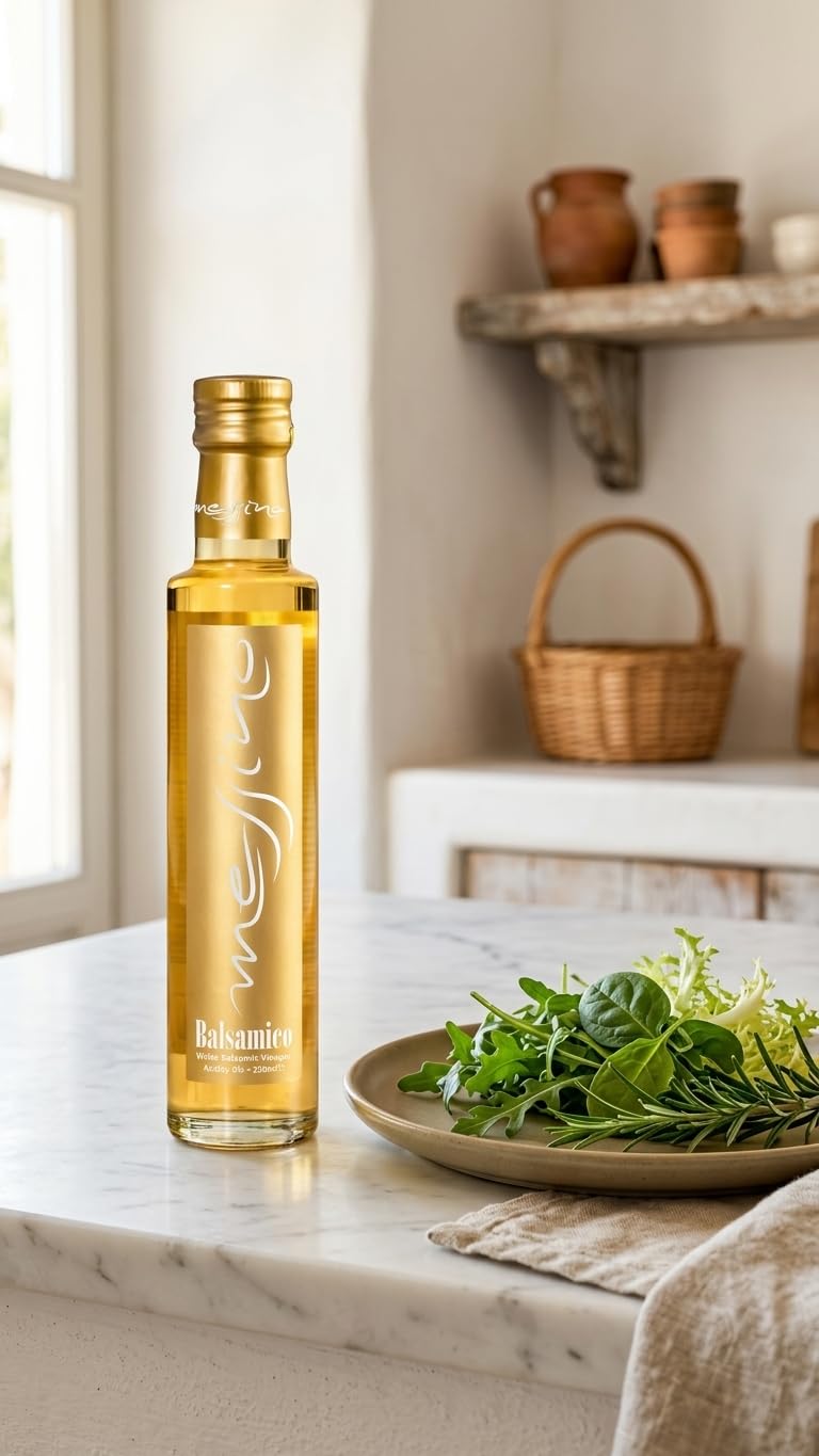 Messino Vinagre Balsámico Blanco – Pack 2 x 250 ml (Total 500 ml) | Vinagre griego con mosto de uva | Ideal para ensaladas, carnes, pasta y postres