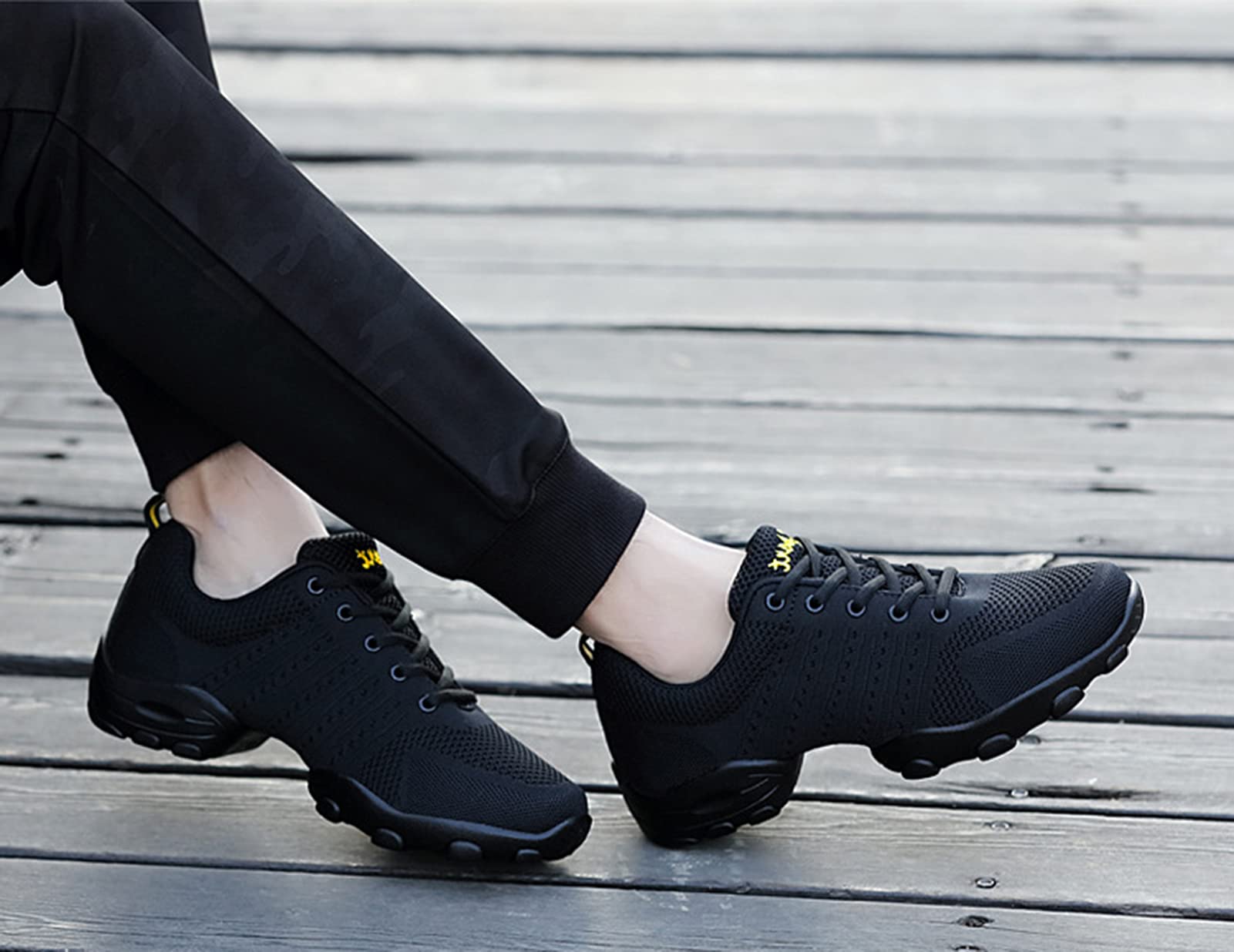 Zapatos De Baile para Hombres, Malla Suave, Fitness, Cuatro Estaciones, Negro, Talla 43