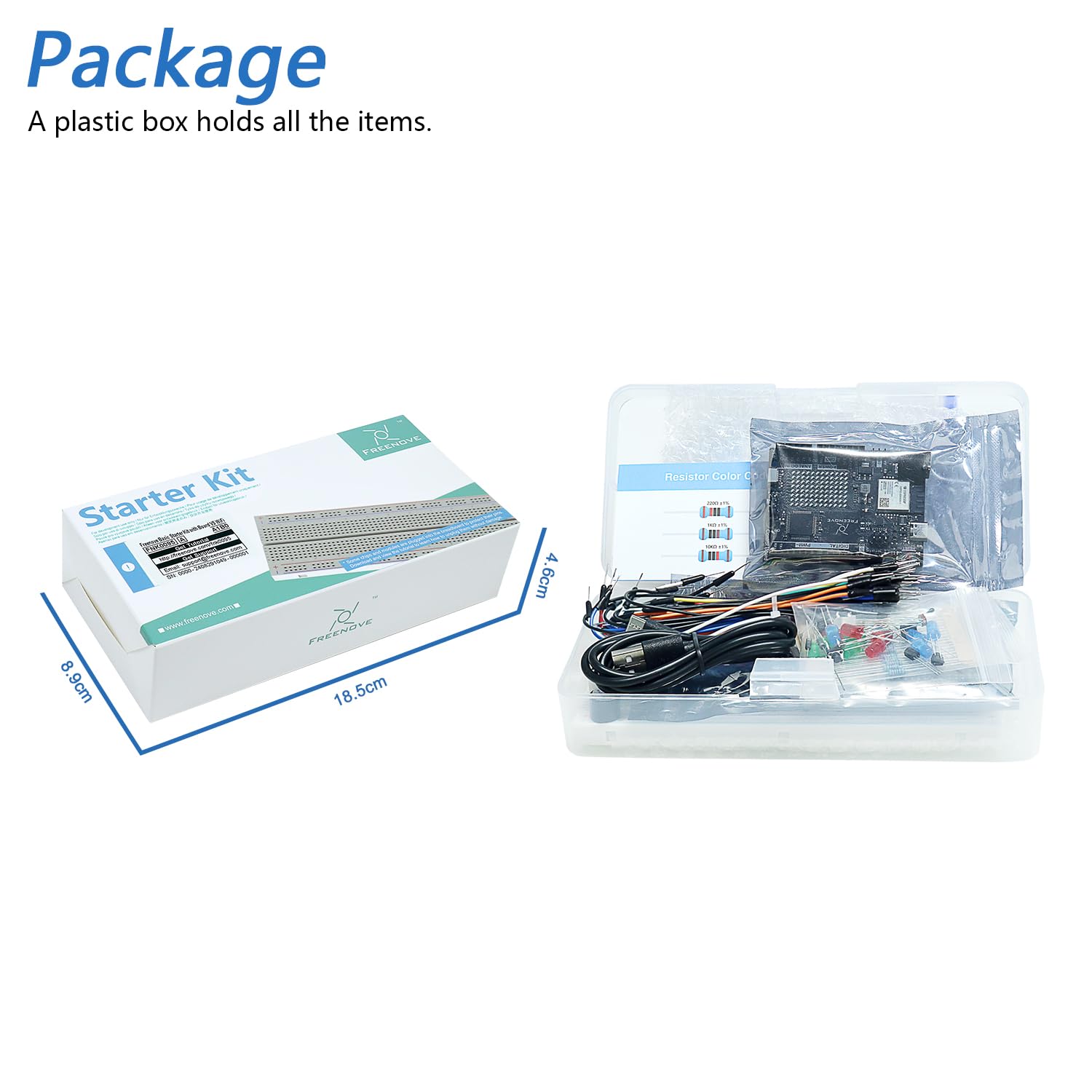 Freenove Basic Starter Kit with Board V5 Rev4 WiFi (Compatible with Arduino IDE), Arm Cortex-M4 Microcontroller, Onboard ESP32-S3, 179-Page Detailed Tutorial, 140 Items, 34 Projects