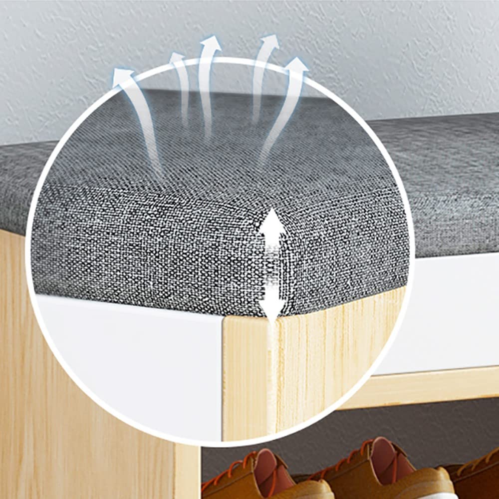 Amazon.co.jp: ベンチ付き下駄箱、座面付き3段シューズベンチ