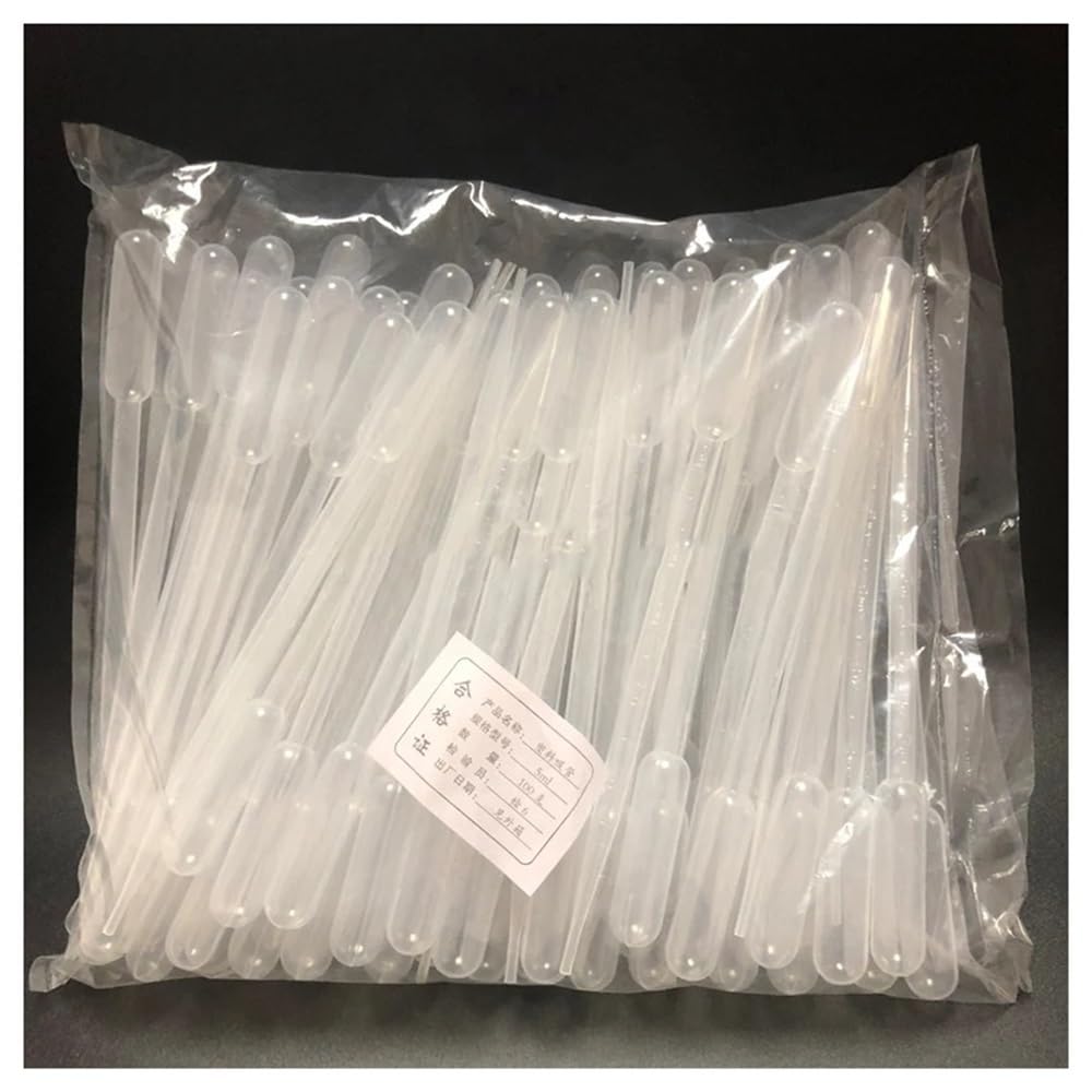 Cristalería de Laboratorio Pipetas de transferencia con gotero graduado de plástico de 5 ml, 50 unidades, 100 unidades, 200 unidades y 500 unidades.(500pcs)