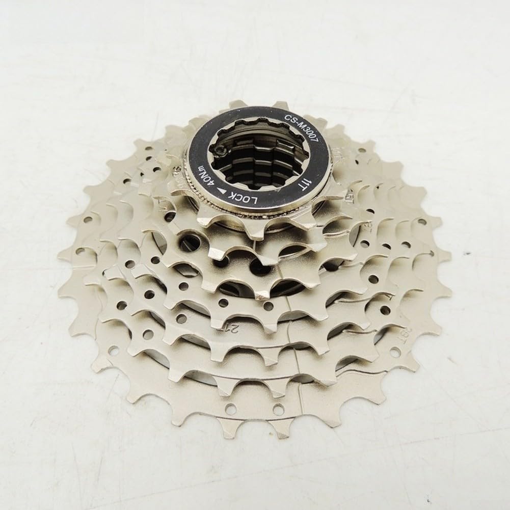 Bike Cassette 7 Speed 11-28T Freewheel for Road Bike Folding Bicycle Cycling Gear Parts, Steel Silver Sprocket with Precision Gear Ratios