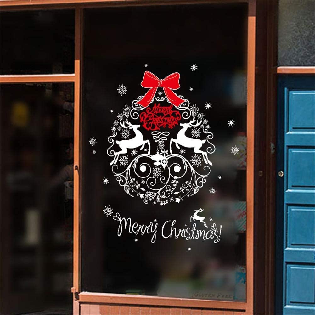 Autocollants de fenêtre de Noël, décorations de Noël, autocollants de fenêtre motif de cerf de Noël auto-adhésif nouvel an magasin vitrine autocollant mur autocollant fenêtre autocollant verre autocol