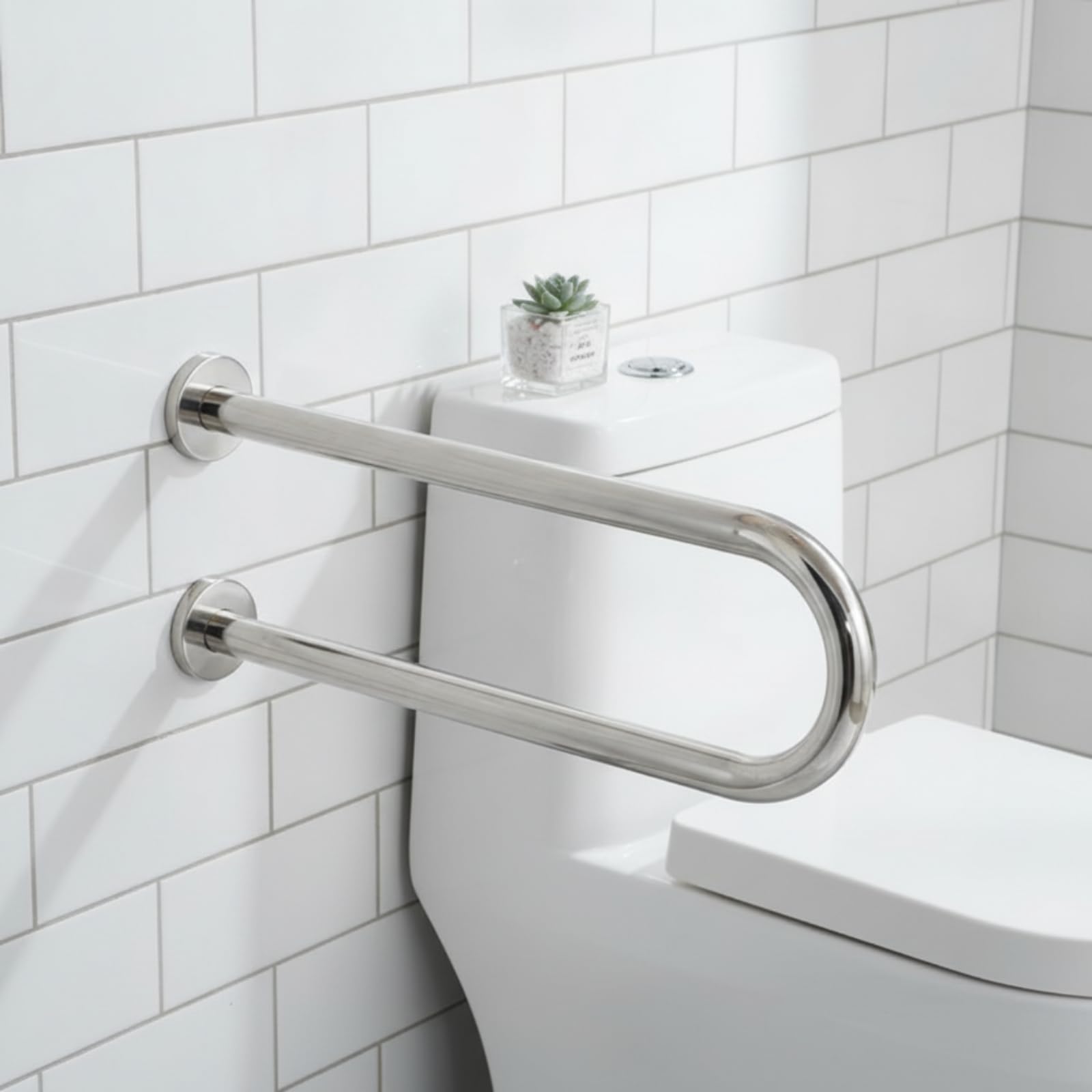 Maniglione a U Sicuro Maniglia, Acciaio Inossidabile 304, Maniglione Singolo A U, Finitura Satinata, Lunghezza 60 Cm, 60 Cm