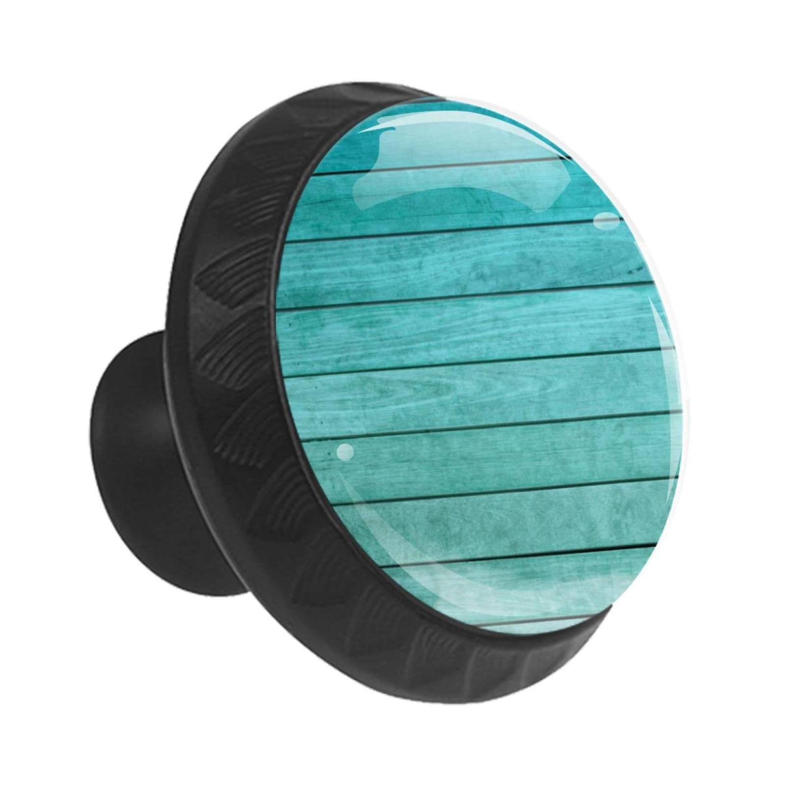 TBOUOBT Confezione da 12 pomelli per mobili da cucina, pomelli per cassetti, pomelli per comò, tiranti per cassetti, cassetti per comò, pomelli per maniglie,Tavola di legno verde blu sfumato oceano