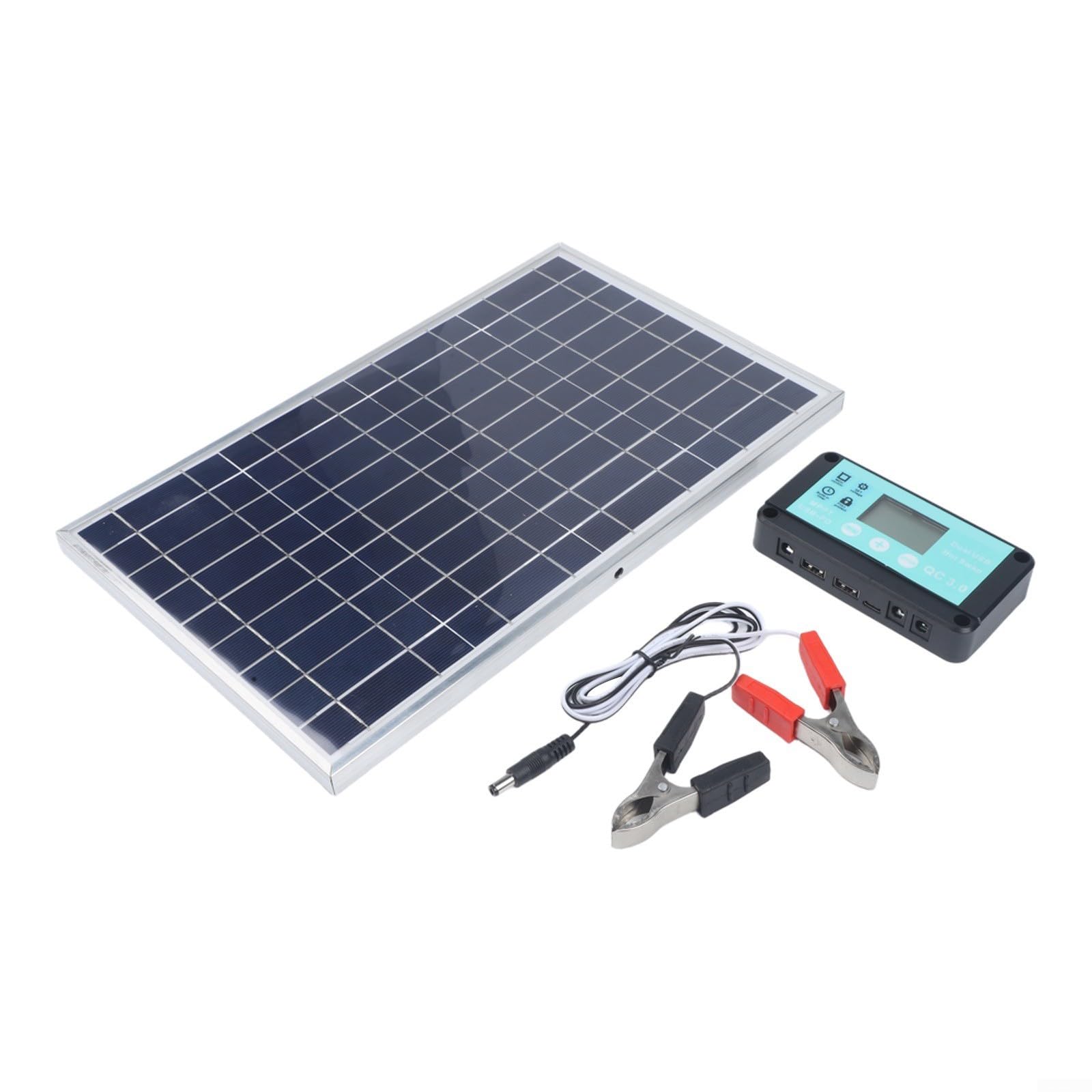 12 V Solarmodul-Erhaltungsladegerät, 23 A, IP65, wasserdicht, für Auto, Boot, Wohnmobil, Motorrad, für Batterie-Wartung, für Outdoor-Camping, Netzteil-Set, schwarz (einzeln)
