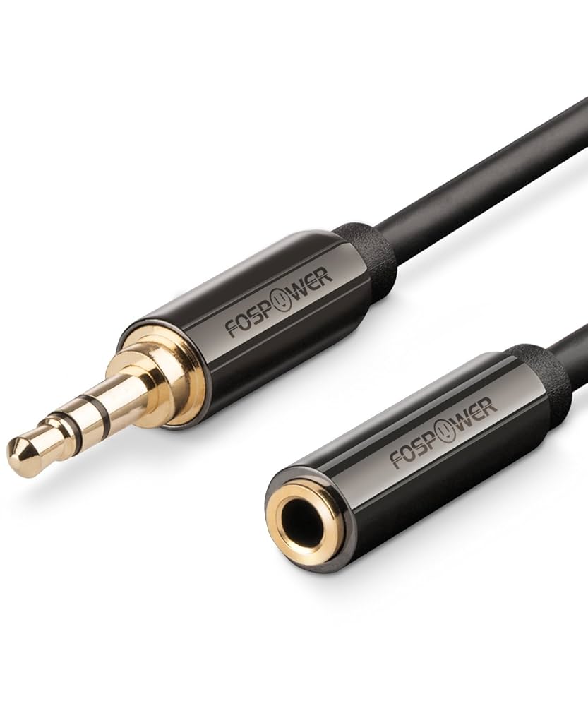 ステレオケーブル  オス ケーブル - オス 24K 金メッキ銅コネクタ Amazon | FosPower 標準3.5mm オスジャック (AUX端子) to 3.5mm