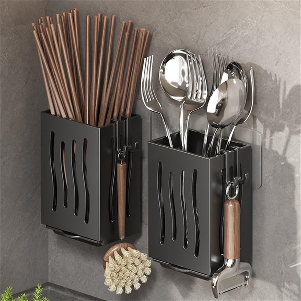 Porte-eponge évier Cuisine - Avec égouttoir Et Porte-serviettes - Rangement éviers - Noir