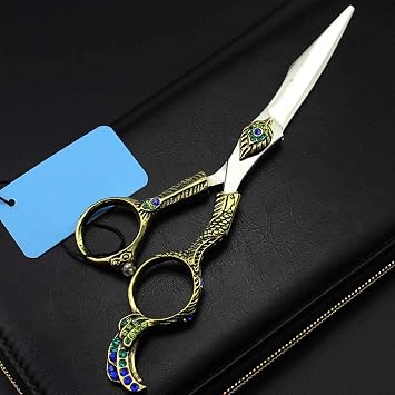 Hairdressing Scissors-6.5" Barber Salon Hair Scissor Professional-Sharp Stainless Steel Hairdressers Hair Cutting Shears for Men and Women,Silver,Flat Cut