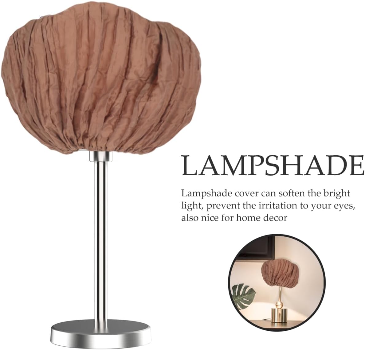 Cabilock Removable Washable Burlap Lampshade Cover 10.24X10.24 Inch Cloth Lamp Shade Cover Topper Soft Light Diffuser for Table Floor Wall Lamps
