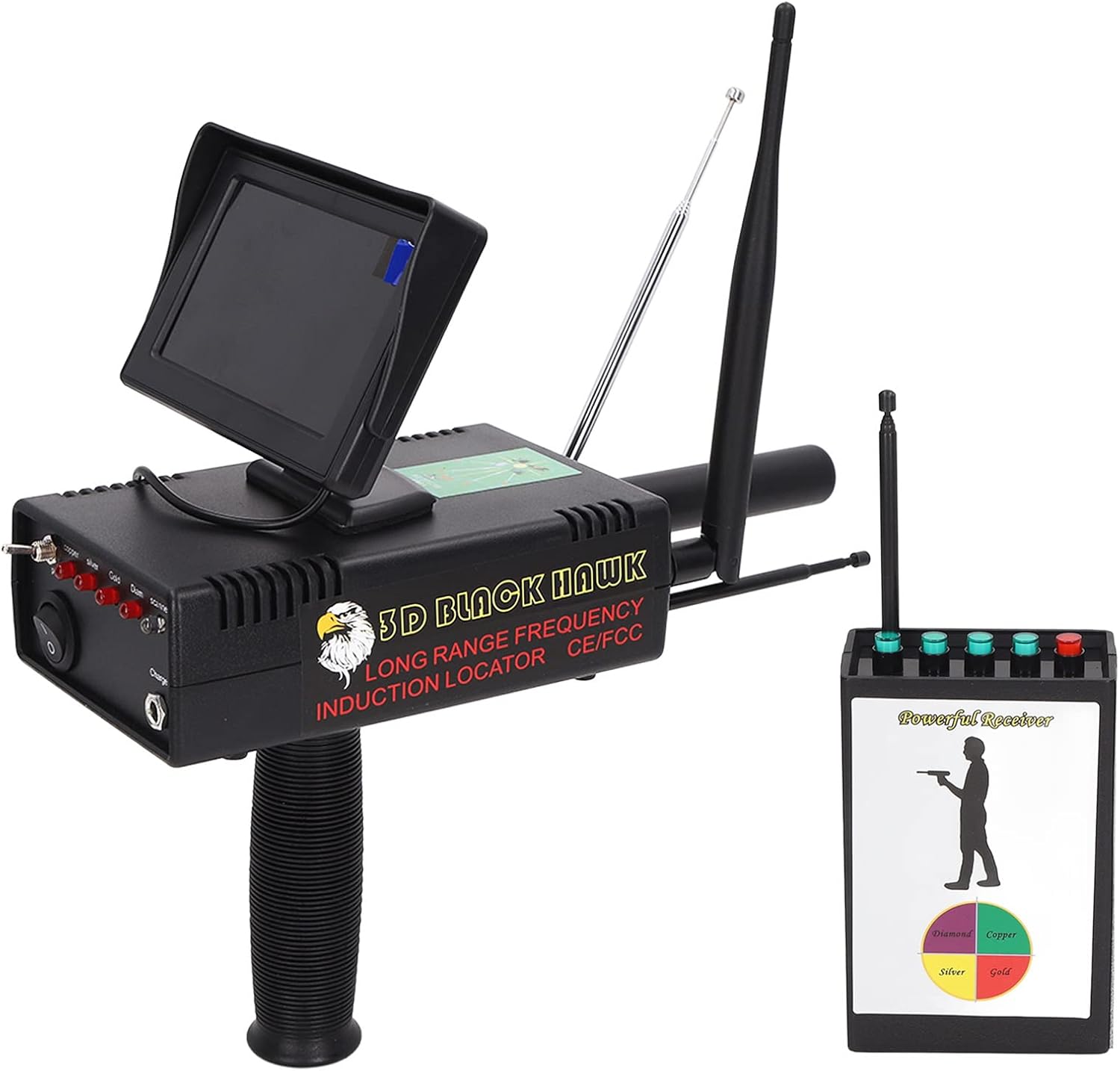 Underground Metal Detector, Remote Metal Detector Rechargeable Fast Scanning Underground Gold Silver Finder AC100 to 240V, Metal Detectors (US Plug)