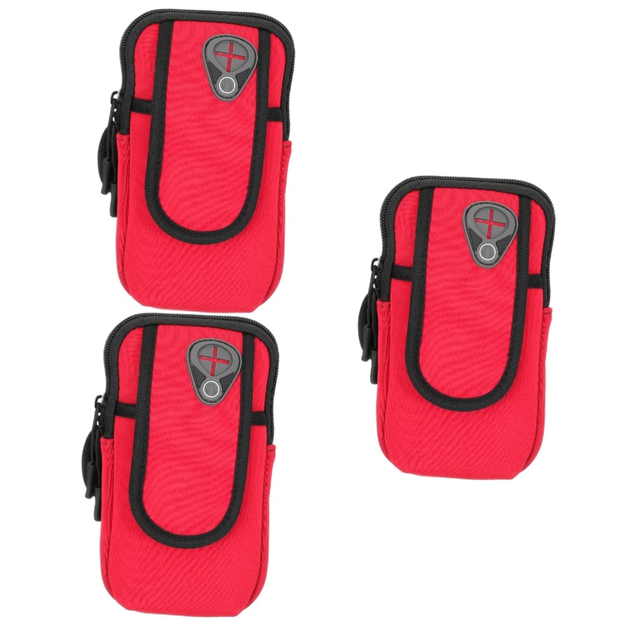 Angoily 3pcs Sports Arm Bag Red Armband Bag Running Neoprene Men and Women