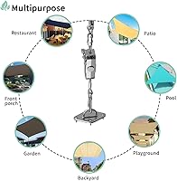 Vista 7 de SunnyRoyal Kit de accesorios para toldo con cuerda de alambre de tensión de 18 pies para parasol triangular, juego de accesorios para jardín al aire