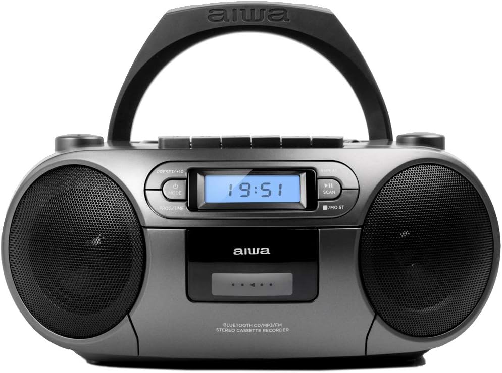 AIWA BBTC-550 Portable Cassette Radio, Bluetooth, CD, USB