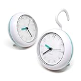 Silent Waterproof 3-in-1 Clock - Bathroom & Shower Use, Non-Ticking Battery Operated, Hanging & Indoor Outdoor, Kitchen & Bathroom Clock (Mint)
