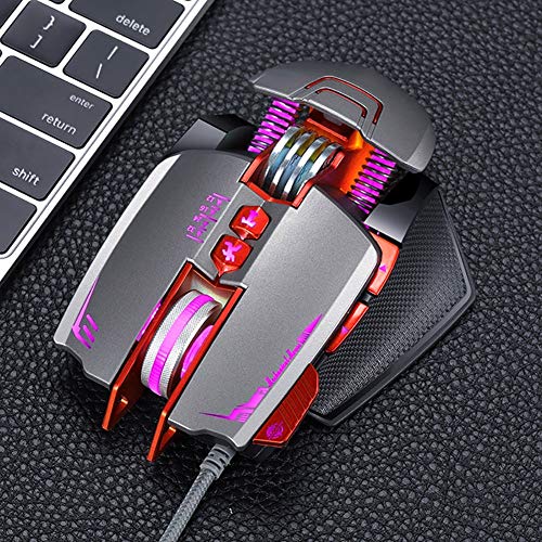 Ratón para juegos programable con cable USB y botones personalizados en color gris espacial