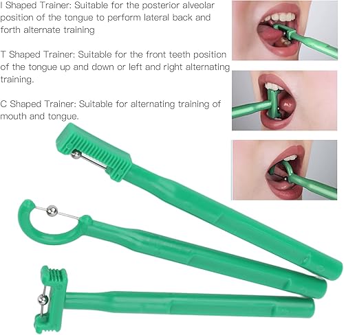 Miniatura 2 de Juego de 3 ejercicios con punta de lengua, ejercicio de lengua, lateralización de la punta de la lengua, herramienta de entrenamiento muscular oral,