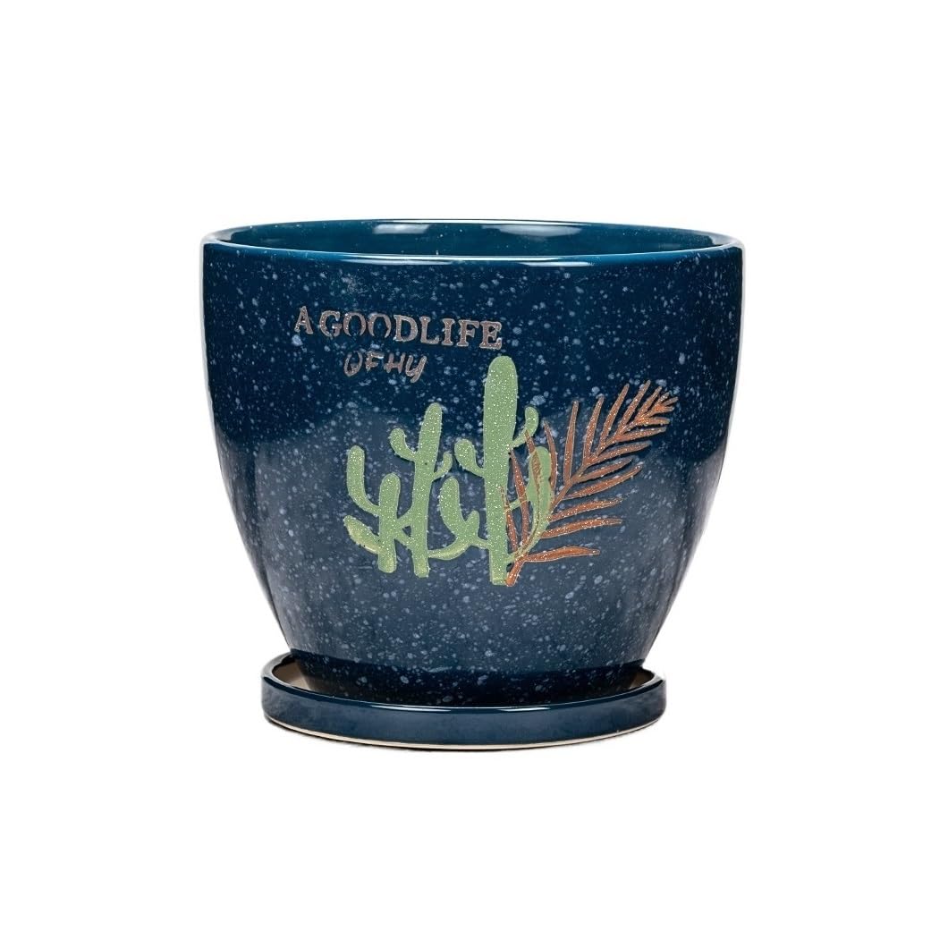 Sda287mz One Color Thickened Flowerpot Large Desktop Flower And Green Plant Pot Ceramic Household With Split Tray Multifunction(Small)