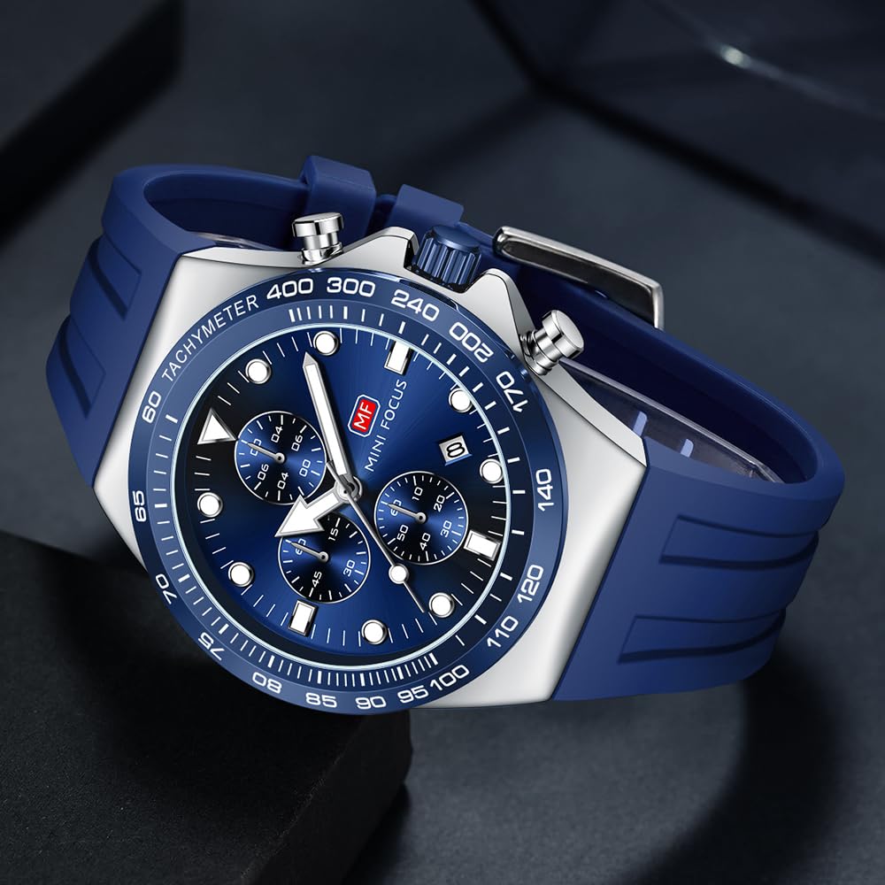Mini Focus Men Watches Business Sport Wrist Watch (Chronograph/Waterproof/Luminous/Calendar) Silicon Band Fashion Casual Watches for Men