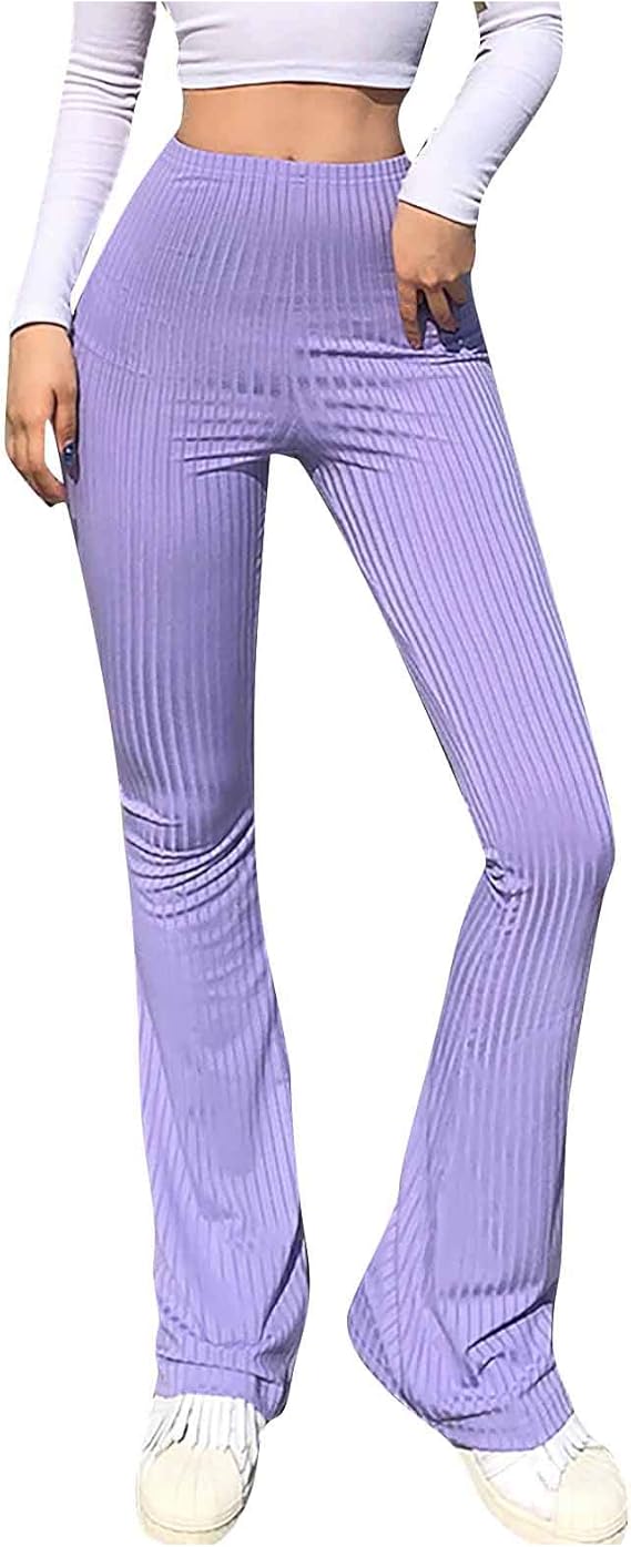 Women's Bootcut Pants High Waist Bootleg Pants Denim Cute Jean Trousers