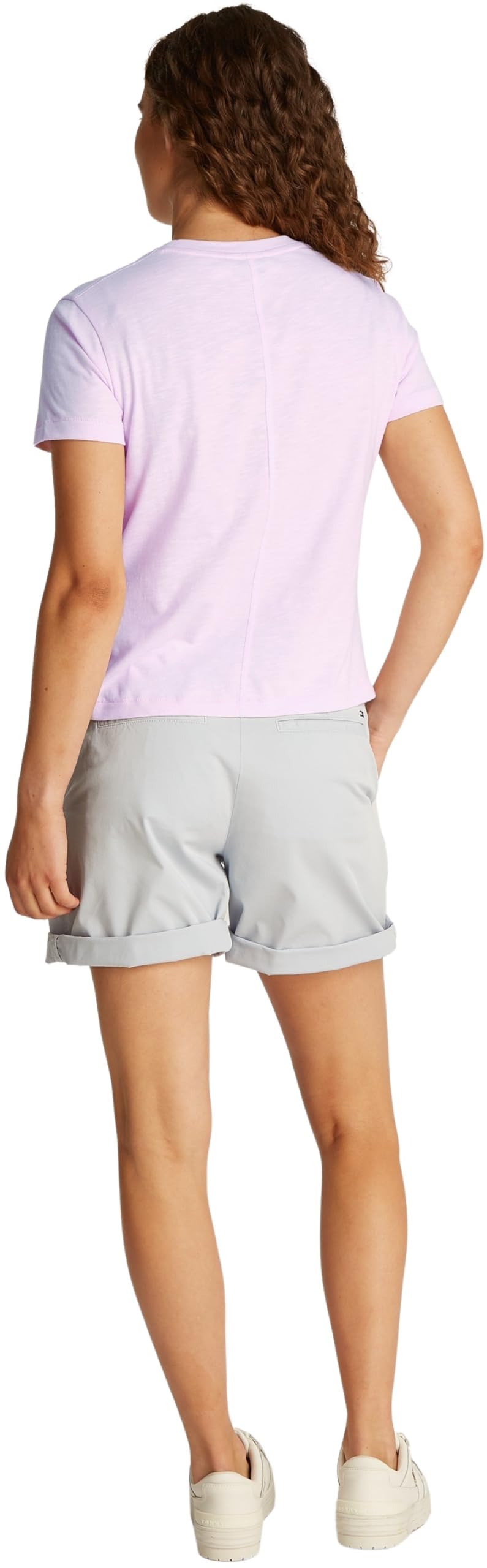 Tommy Hilfiger Damen T-Shirt Kurzarm Slim mit Rundhalsausschnitt