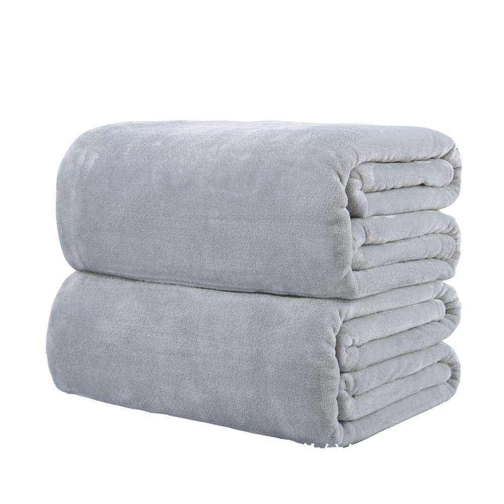 WWYL Bedding Flannel Blanket Bedspread Queen Size Red Queen Size Bed Wool Blanket Super Soft and Fluffy Warm Microfiber Solid Blanket. (Gray,180x200cm?0.95kg)