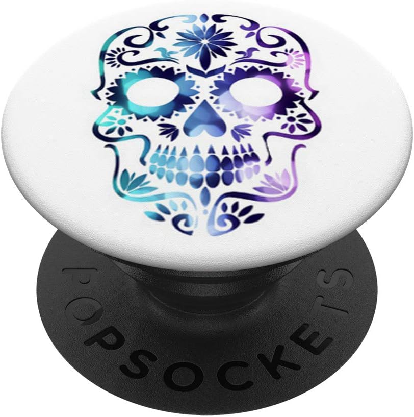 Popgrip Sugar Skull Popsocket Blue Flower Sugar Skull PopSockets
