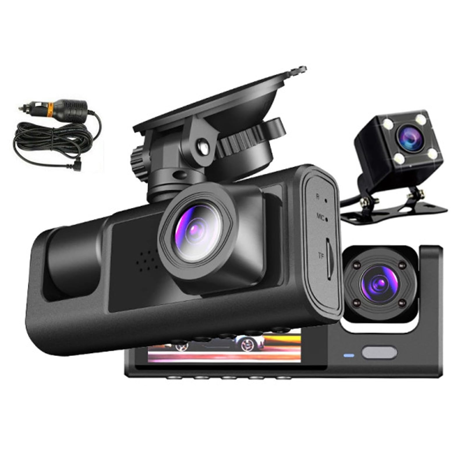 Dash Cam Front, Dash Camera for Cars, 1080P Full HD Car Camera with 120° Wide Angle, Super Night Vision, Loop Recording, Motion Detection, WDR, G Sensor, Parking Monitor