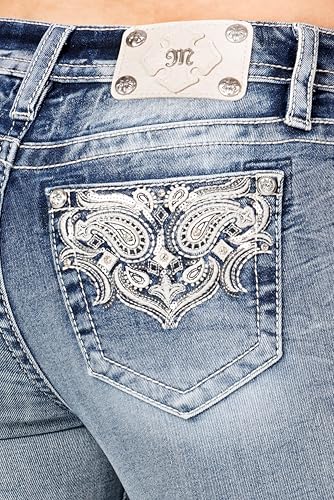 Miss Me Women's Seren Owl Mid-Rise Straight Jeans4