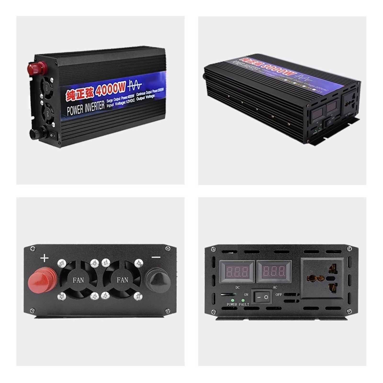 Inversor De Onda Sinusoidal Pura De 4000W, 3000W, 2600W, 2000W, 1600W, 1000W, CC De 12V A CA De 60Hz, Inversor De Coche De Potencia(2000W)