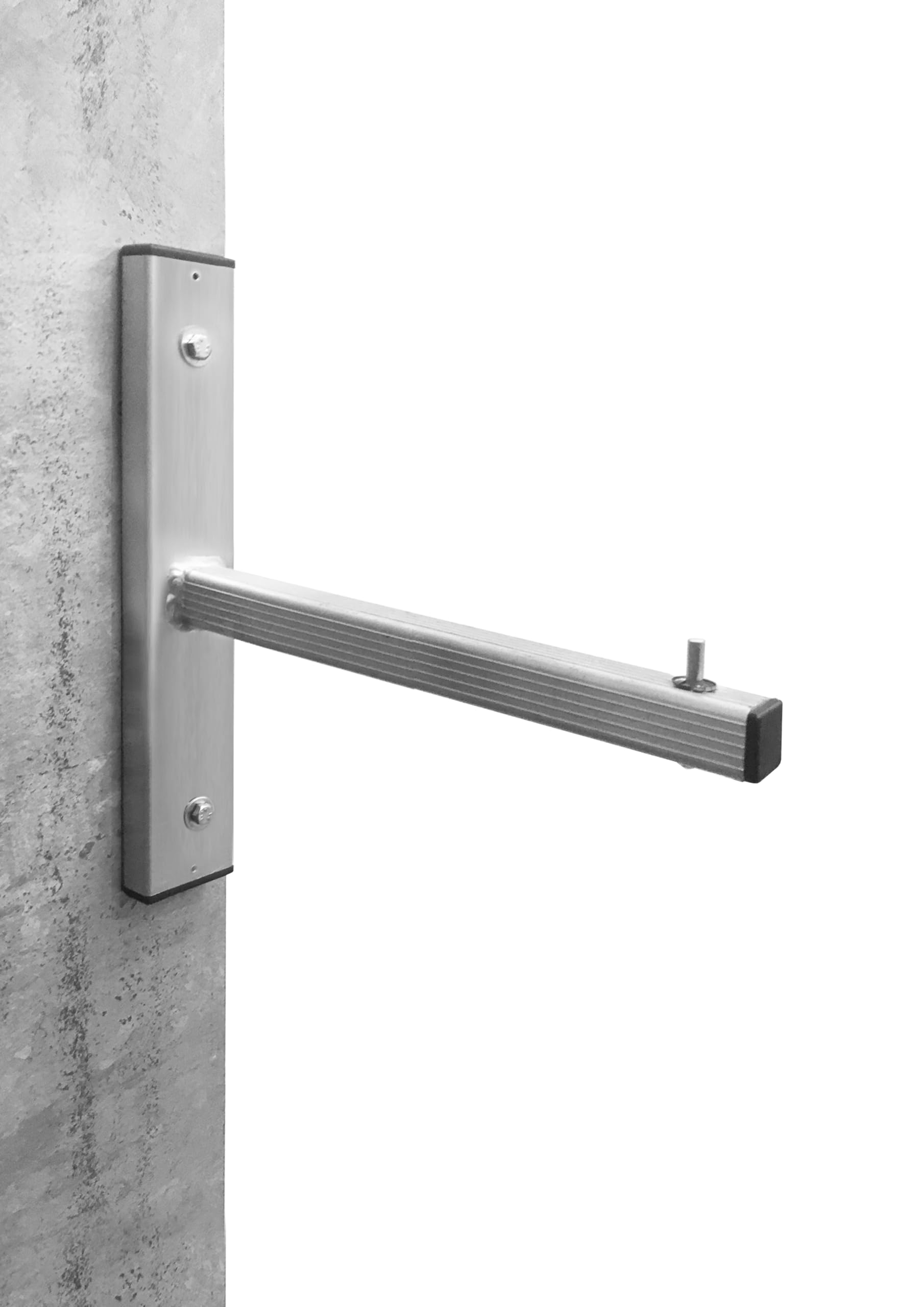 DRABEST - Uchwyt do Drabiny, Ścienny, Aluminiowy – 2 Sztuki - Mocny Uchwyt na Drabinę - Odporny na Warunki Atmosferyczne - Nośność 80 kg - Do drabin 1-, 2- i 3-elementowych