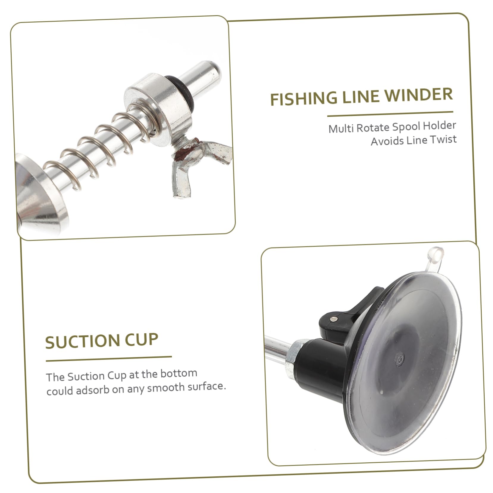 OSOLADY Fishing Line Winder Tool with Suction Cup Compact Reel Spooler System for Winding Lightweight Fishing Accessory for Carp and Sea Fishing Random Color