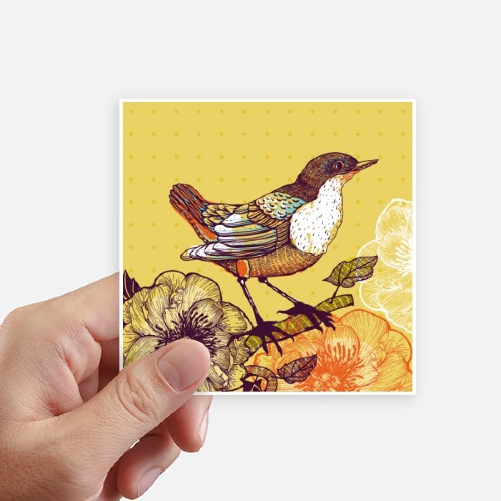 Autocollant carré fleurs d'oiseaux pour masquer les rayures