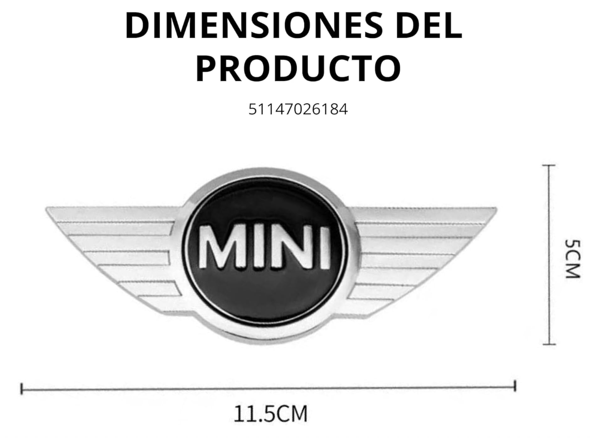 Emblema, mini insignia para el capó delantero R50 y R52 de BMW, 51147026184