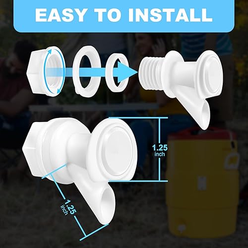 Miniatura 2 de 5 piezas de repuesto de espiga de agua con botón pulsador, compatible con enfriadores de bebidas Igloo de 2, 3, 5 y 10 galones, piezas de repuesto