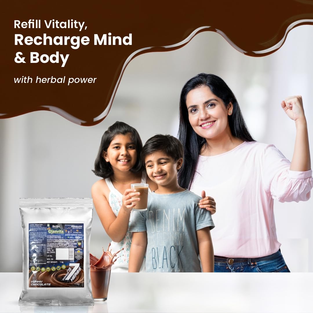 Sri Sri Tattva Chocolate Ojasvita | For Sharp Mind and Healthy Body | Milk Mix | Goodness of 7 Herbs| Immunity Booster – 1kg Foil Pack 3