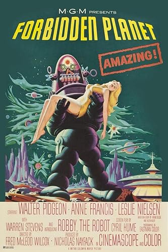 Miniatura 1 de Planeta prohibido 1956 Retro Vintage Películas de ciencia ficción Robby The Robot de los años 50 Películas de ciencia ficción Alien OVNI película