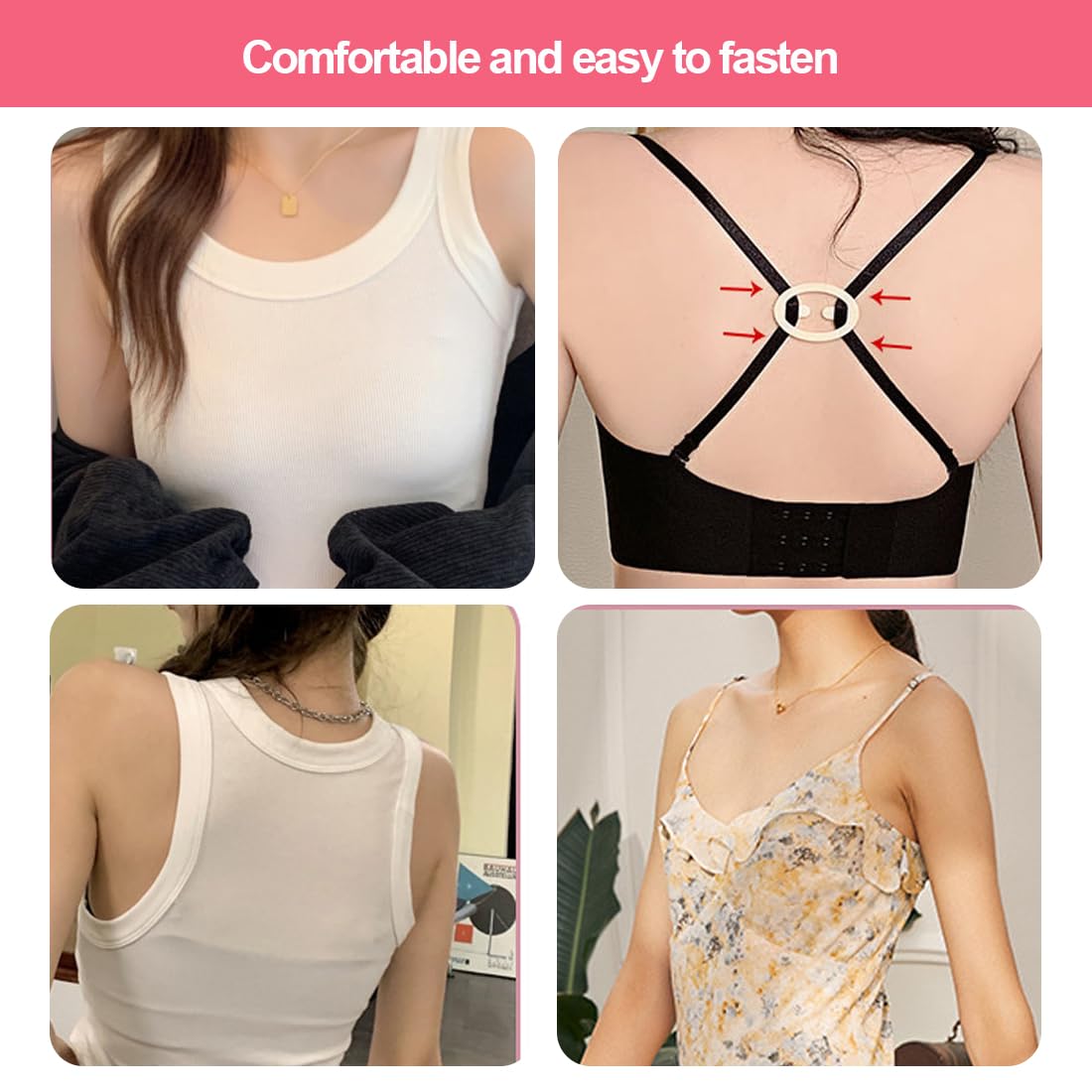 Attache Soutien-gorge Dos 12 Clips Racerback Pour Soutien-gorge - Plastique Noir/blanc/beige - Anti-dérapant Et Transformateur Attache Bretelle Soutien- Gorge Etam