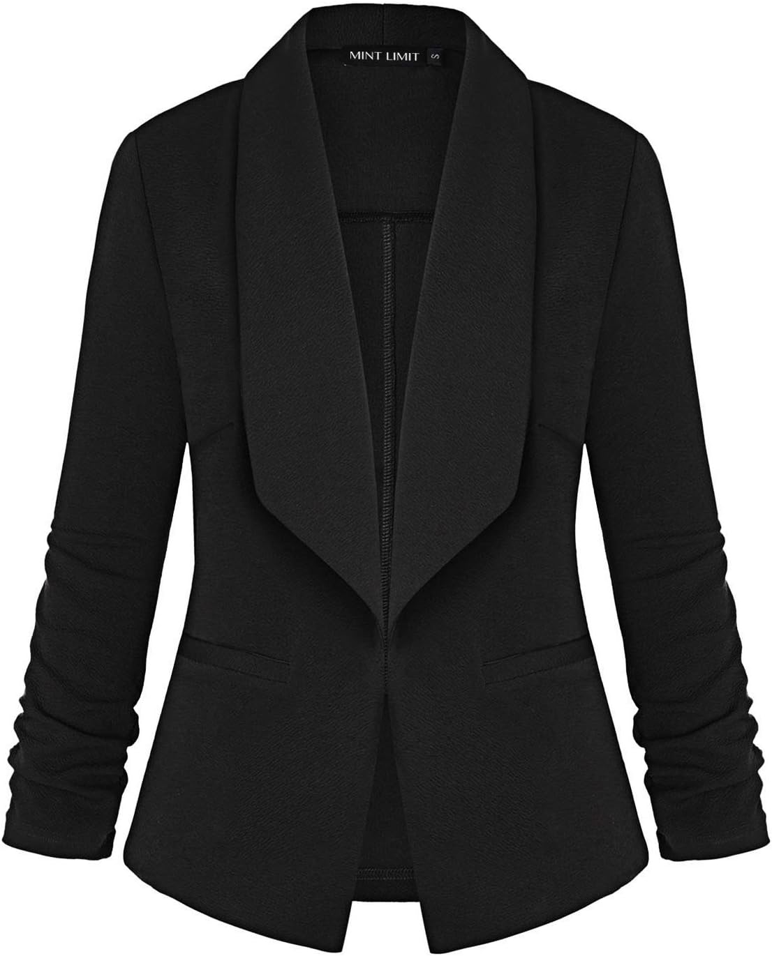 MINTLIMIT Womens Casual 3/4 Sleeve Open Front Blazer Pockets Work Suit Office Jacket
