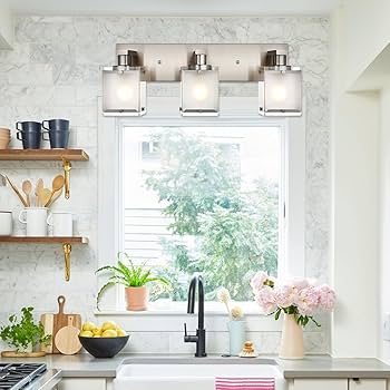 凪 shine 凪 shine SineRise 4-Light Black and Gold Vanity Light with 3 Color