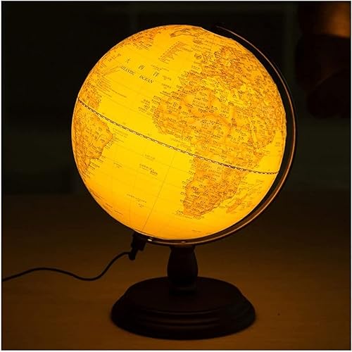 Globo Terraqueo - Globo antiguo con arco de metal y base de madera, vintage, decorativo, político, escritorio, globo, geográfico, para el hogar y la