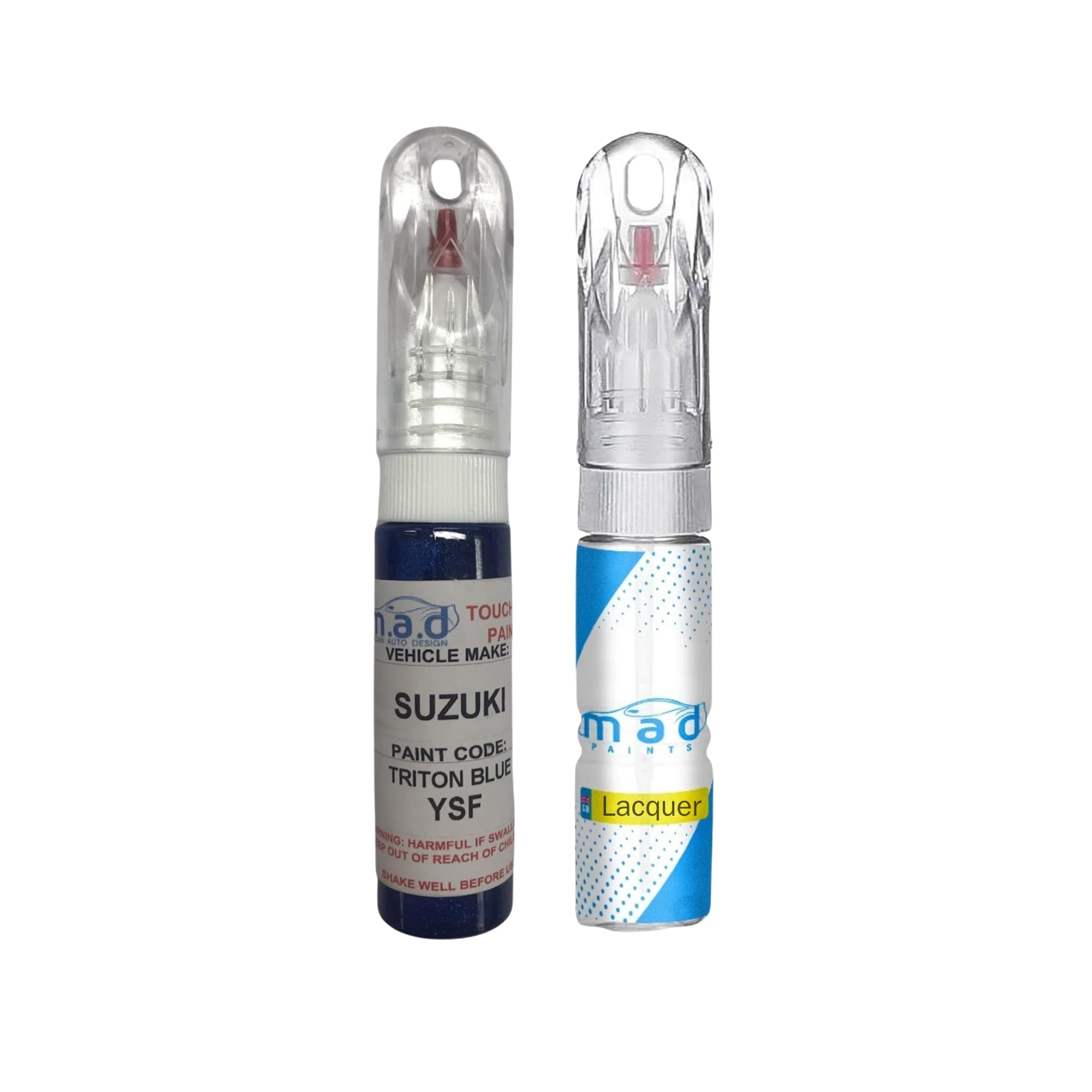 M.a.d Myldan Auto Design Paint + Lacquer Madpaints Touch Up Motorbike Paint 20Ml Pen For Suzuki Triton Blue Ysf (Paint + Lacquer)