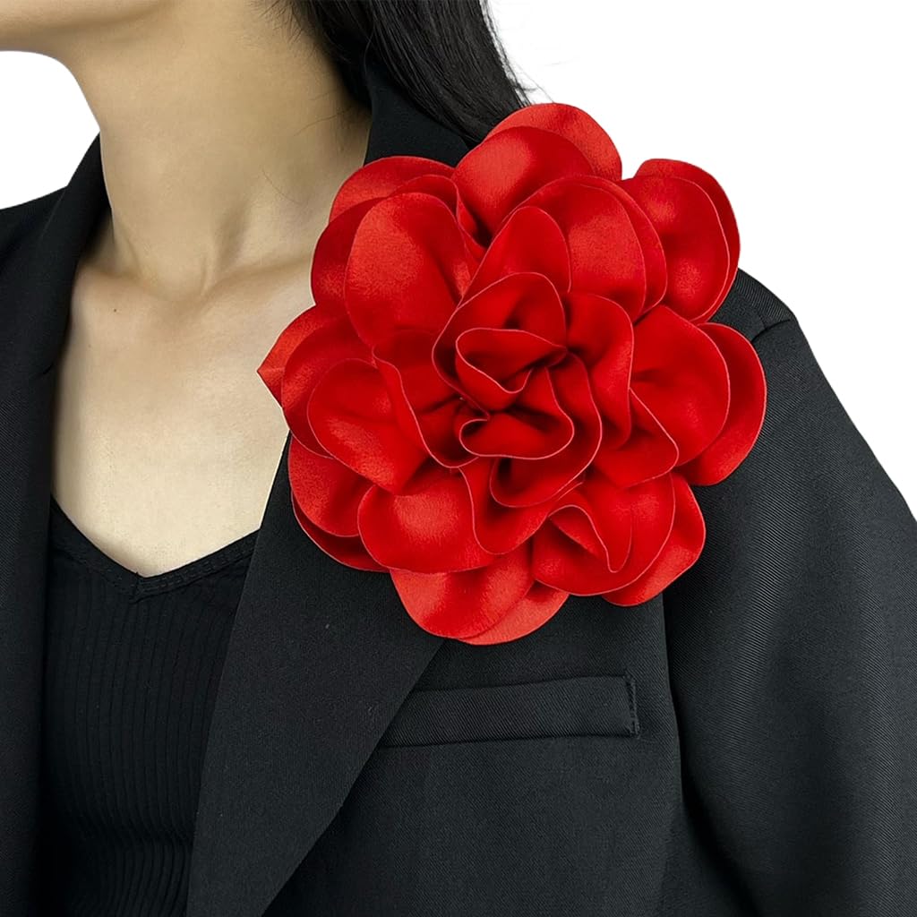 SANNIDHI® Brooch Pin for Women Large Red Flower Saree Brooch Stylish Satin Fabric Saree Pin Brooch Jewellery Gift Clothes Accessories for Dress, Blazer, Shawl, Suit (B0DD6YX7GZ) Amazon Price History, Amazon Price Tracker