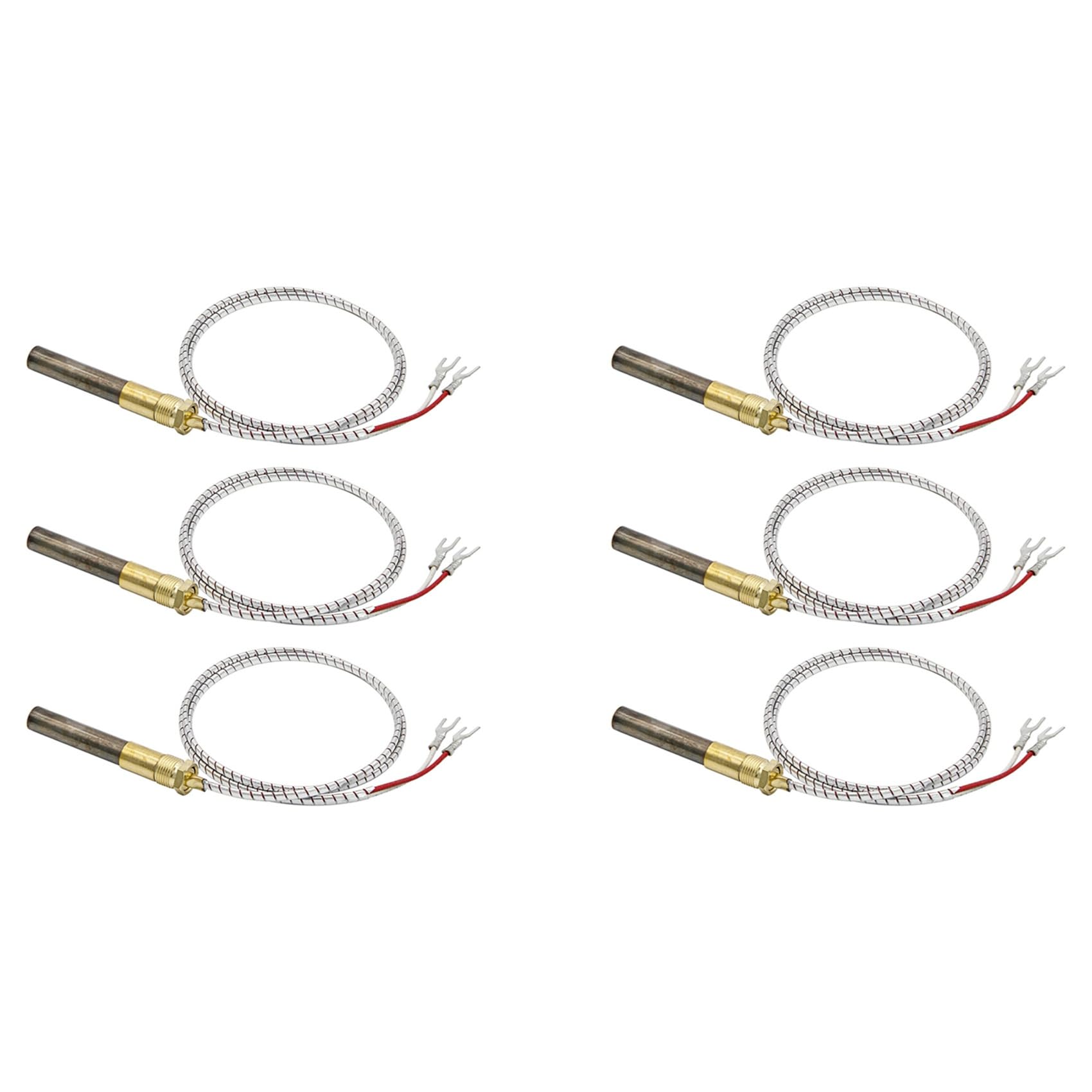 Jnchdghwa Photo Color 36In 750Mv Thermopile Fit For Heat Glo Heatilator, 750℃ Millivolt Thermocouple Replace For Fireplace Parts Q313a, 6Pcs