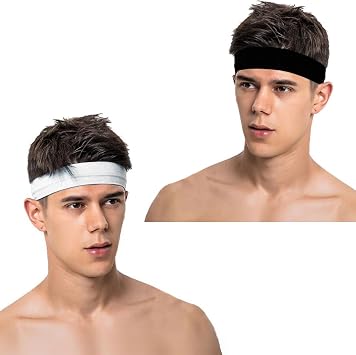 Sports Headband 2-Piece Athlete Mens Headband Headband Tennis Gym Sweatband Fitness Headbands Yoga Crossfit Cycling Running Live Claim Walking Mens Super League Headband