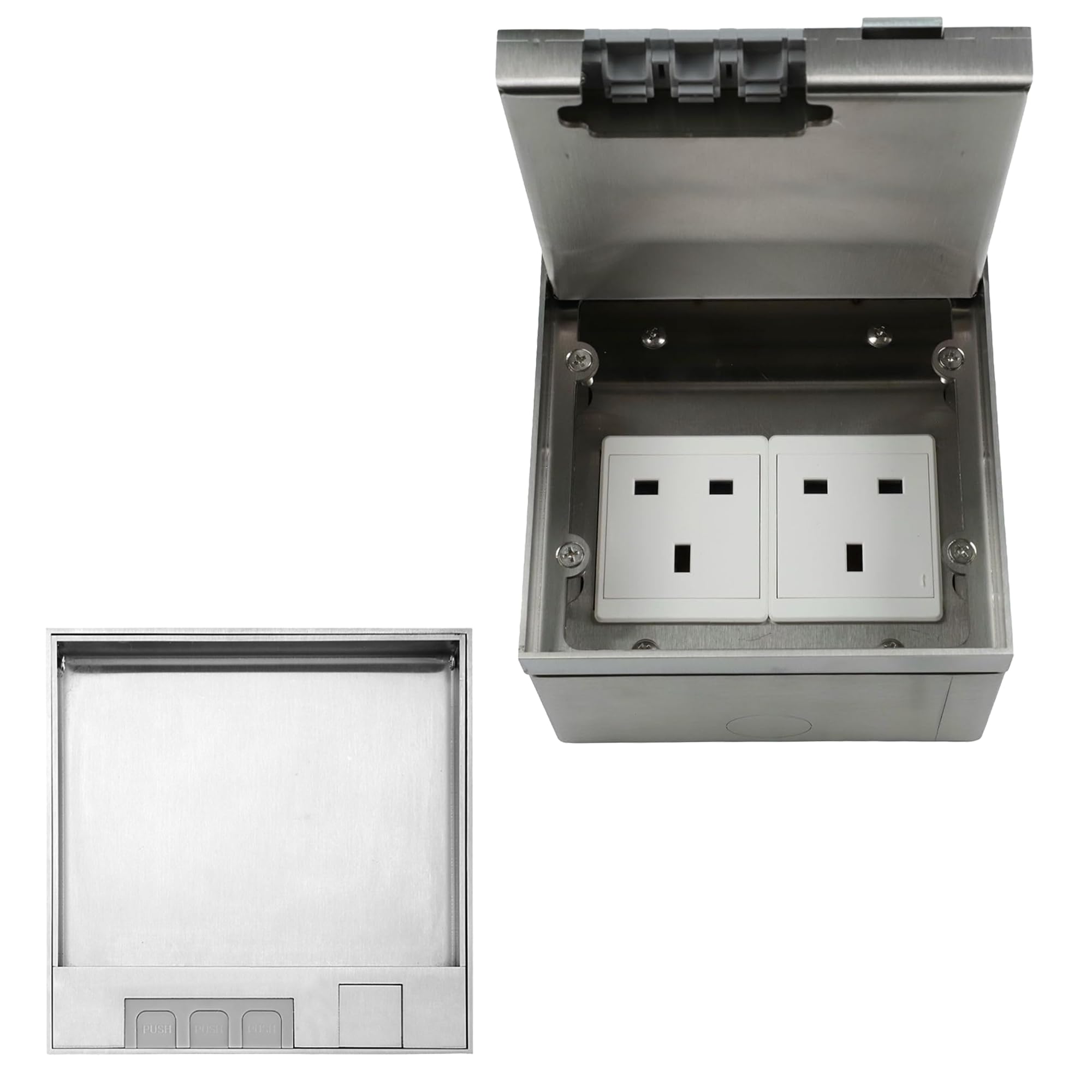 Floor Socket Box Stainless Steel - 3 Hole Embedded Outlet