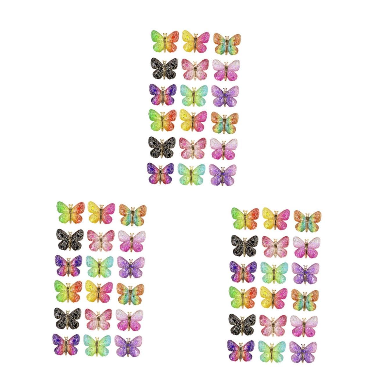 Adornos de mariposas coloridas con espalda plana para manualidades estables y detalladas
