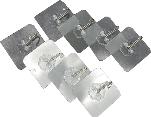 Tech Team Ganchos adhesivos de pared trasera, 8 piezas